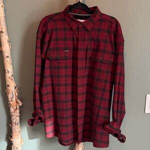 Poncho Men's Burgundy Plaid Casual Shirt